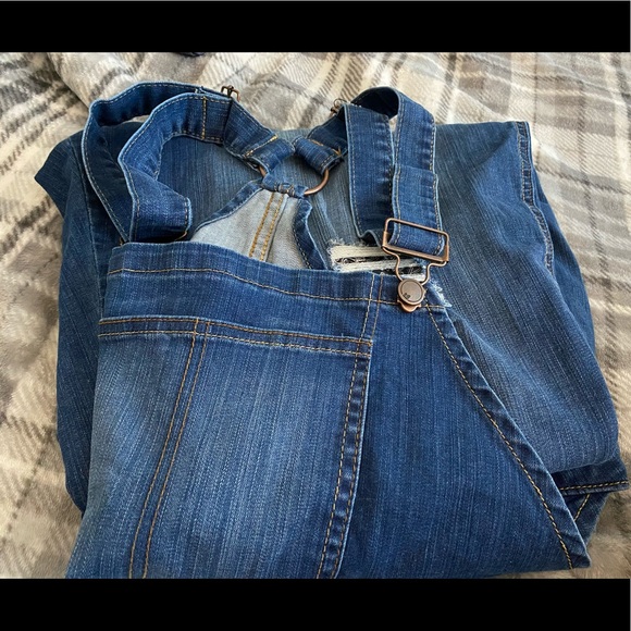 Lane Bryant Denim - Lane Bryant, Size 20, Bandana-Back Destructed Overalls